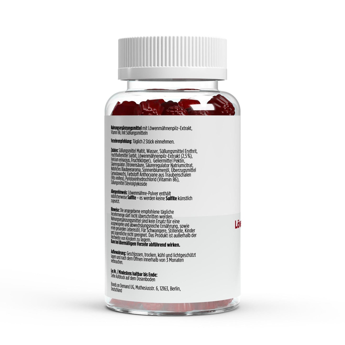 Löwenmähne + Vitamin B6 Gummies - 60 Stk.