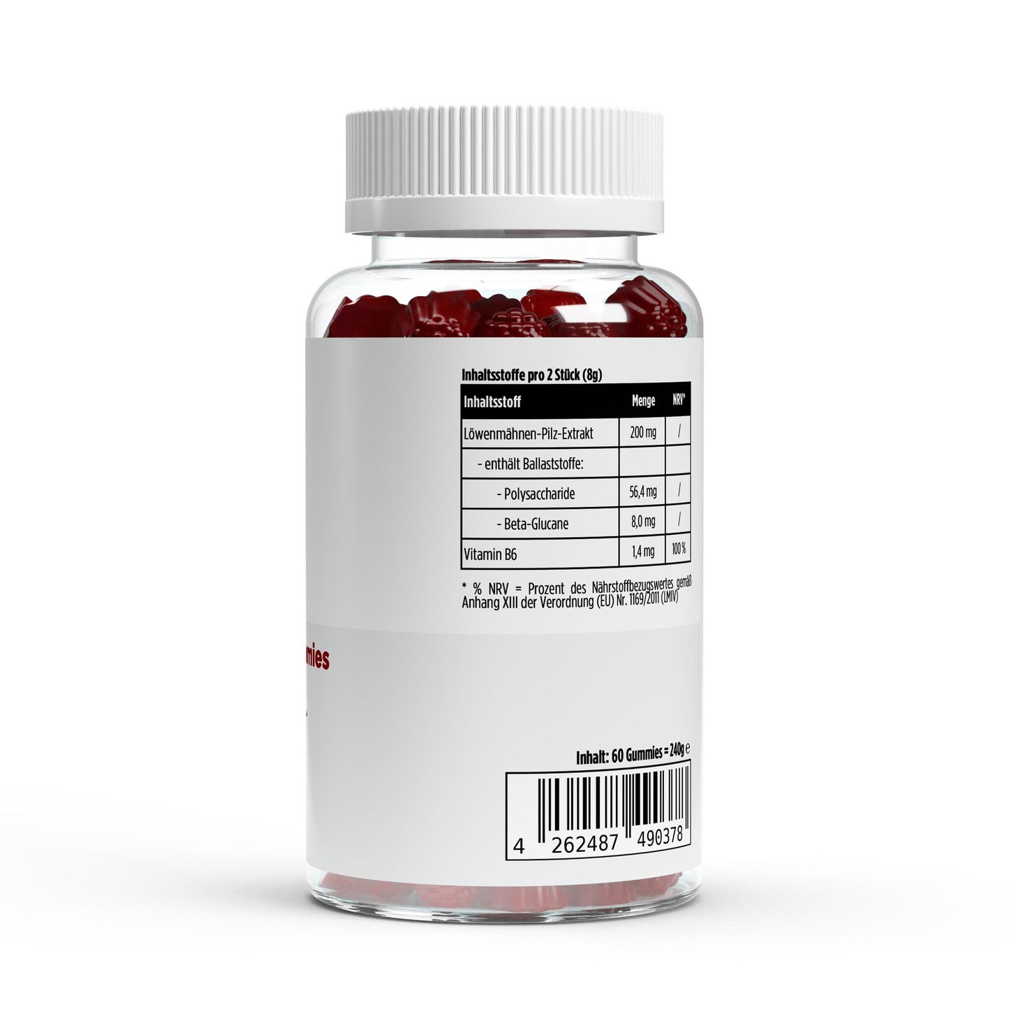 Löwenmähne + Vitamin B6 Gummies - 60 Stk.
