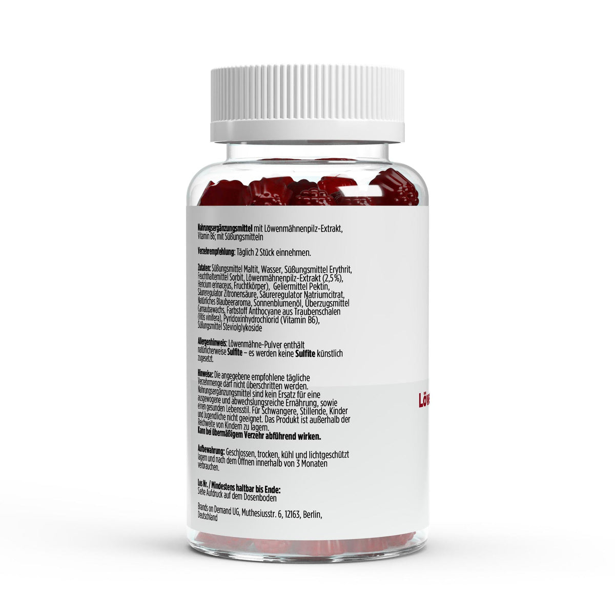 Löwenmähne + Vitamin B6 Gummies - 60 Stk.